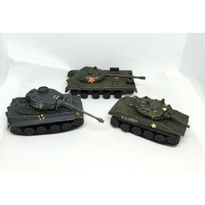 Vintage Diecast 3" U.S. Army Battle Tank Lot: Zylmex T408 Tiger 1, T407 M551